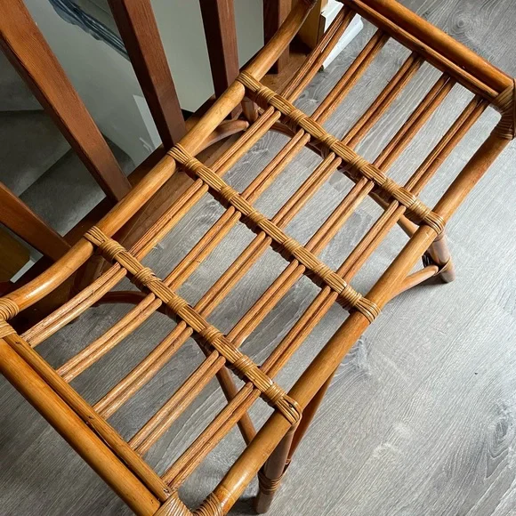 Vintage Ficks Reed Style Bent Bamboo/Rattan Bench. Perfect for indoors or out - Picture 4 of 12